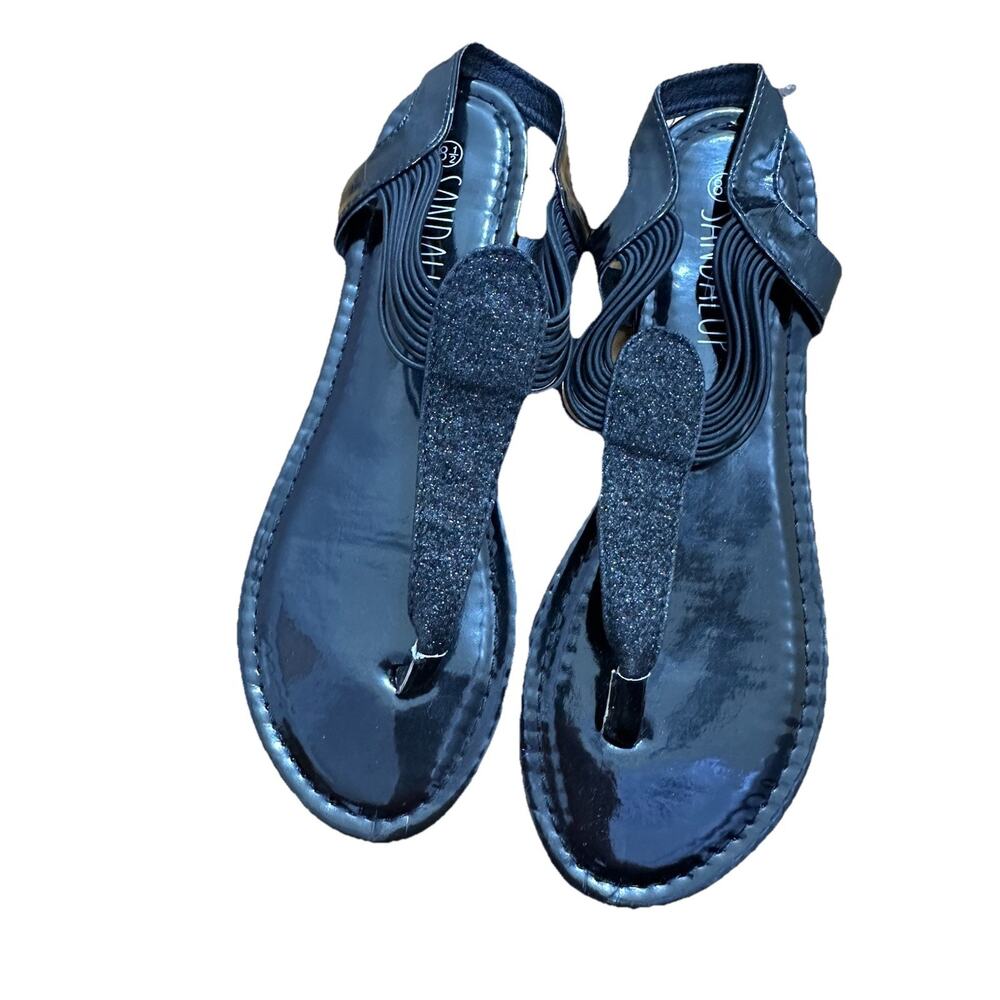 SANDALUP Women’s Black Flat Sandals Size 8.5